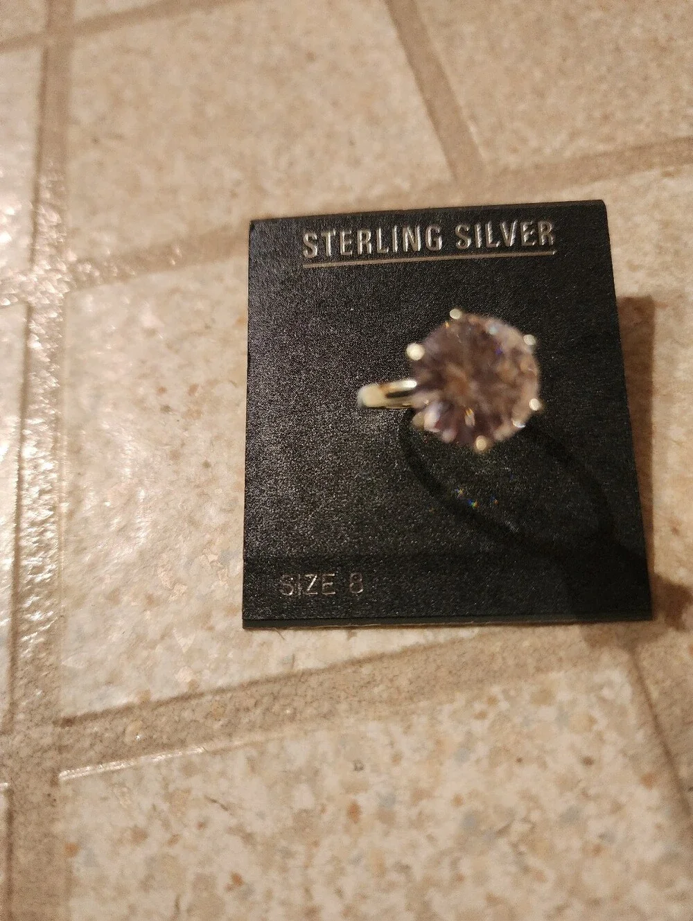 Sterling Silver Cubic Zirconia Round Solitaire Ring Size 8 CZ Engagement Kohls